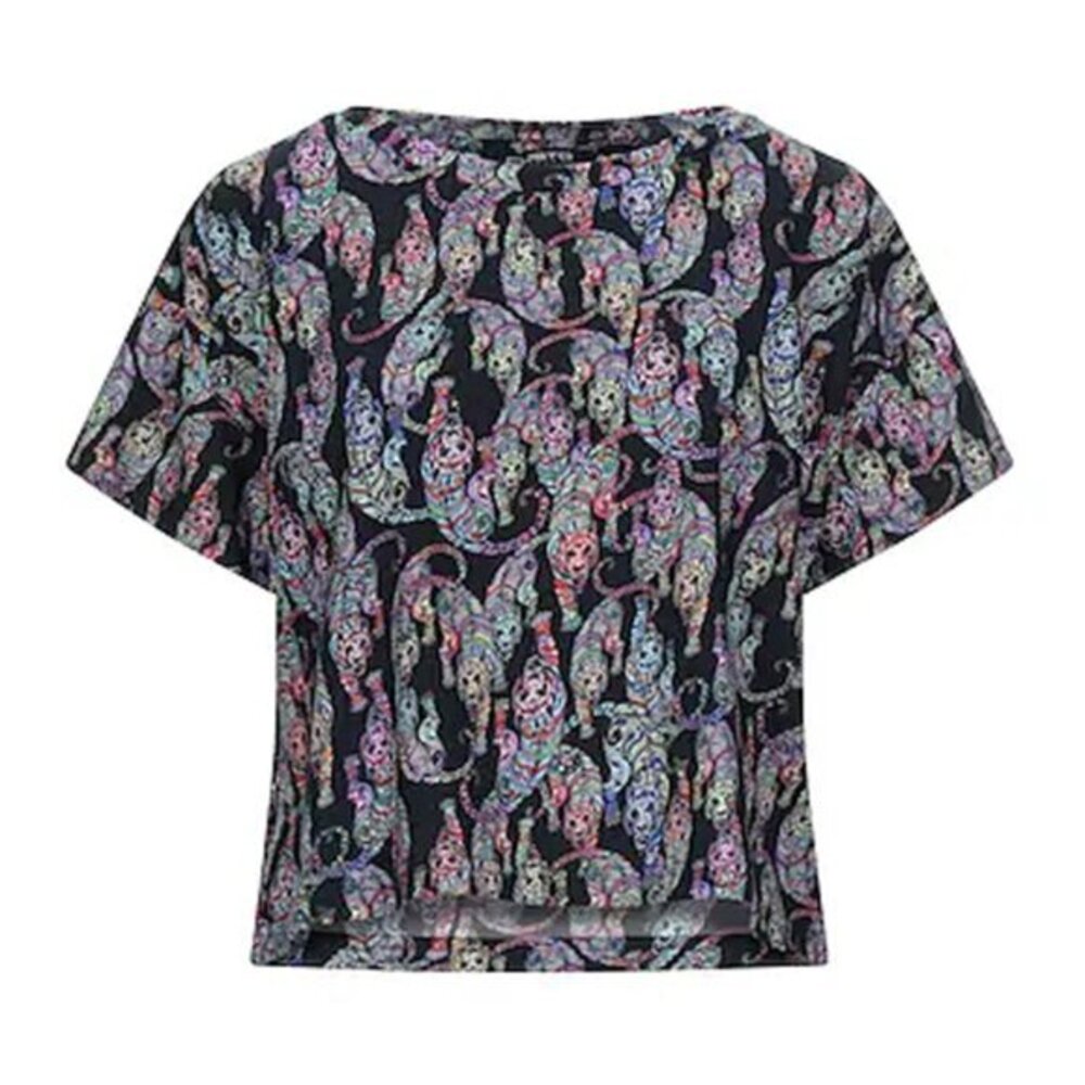 Custo Barcelona Tiger Motif Cropped Tee - sz XS